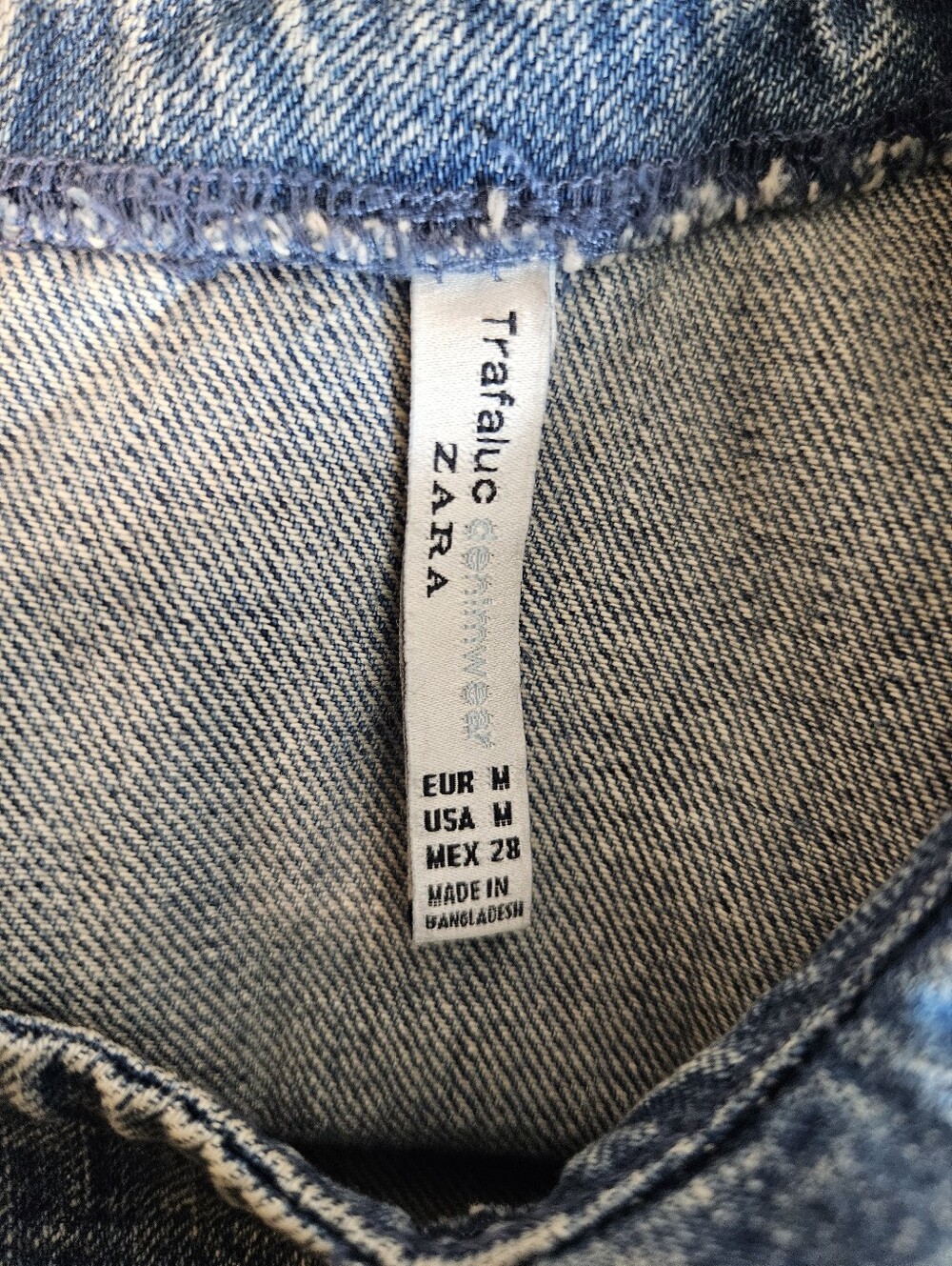 Zara Trafaluc Denim Crop Top M Y2K Boho Coquette Ruffle Zip Back Grunge - Picture 8 of 10